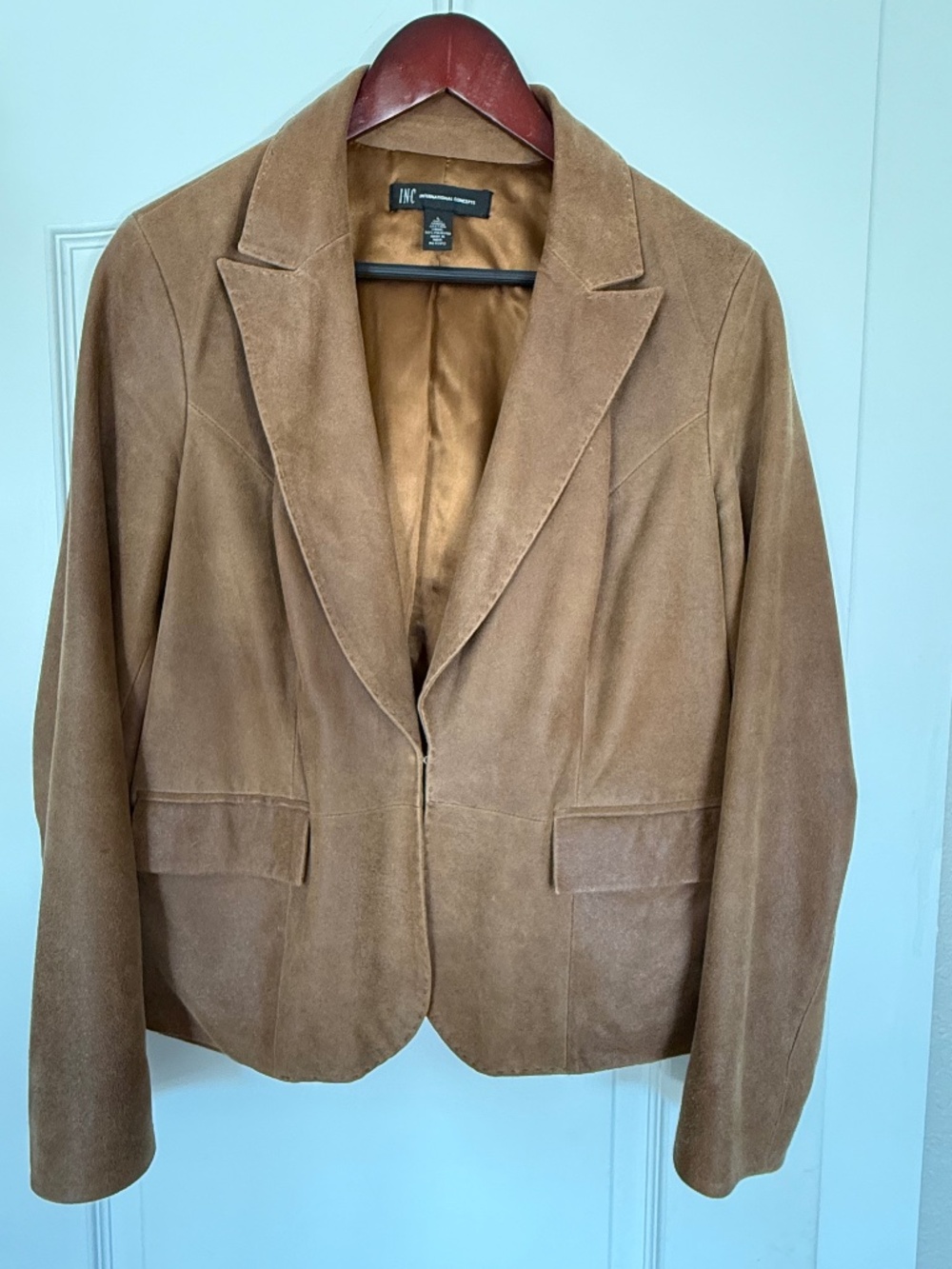 INC International Concepts Suede Leather Blazer - Women’s Size Large